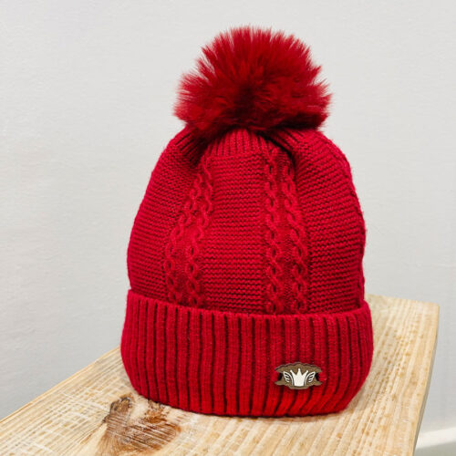 GORRO CON POMPÓN – ROJO