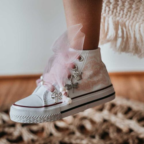 BOTAS LAZO TUL ROSA