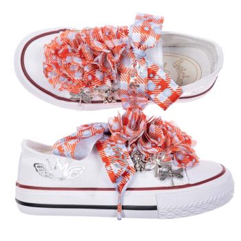 SNEAKERS VICHY & FLOWERS & POMPAS