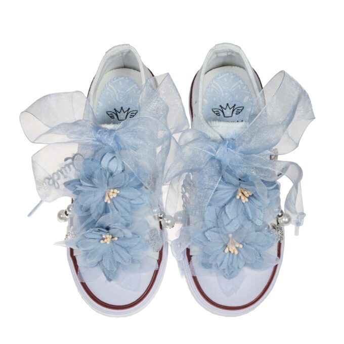 Sneaker organza con flores