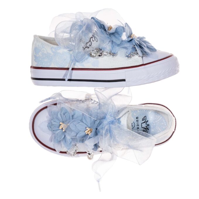 Sneaker organza con flores