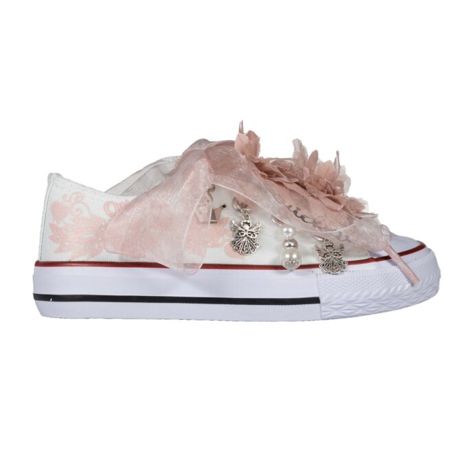 Sneaker organza con flores