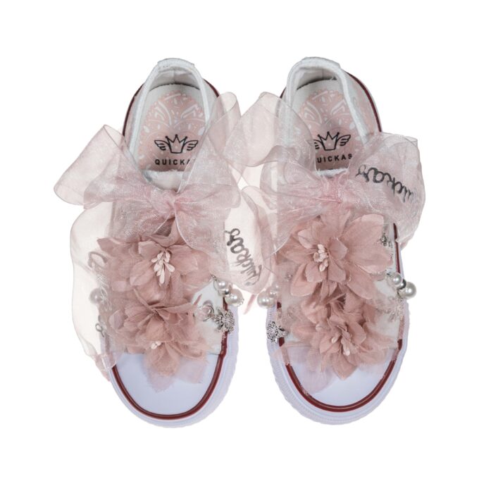 Sneaker organza con flores