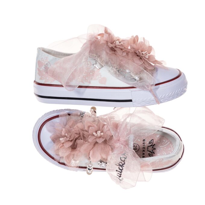 Sneaker organza con flores