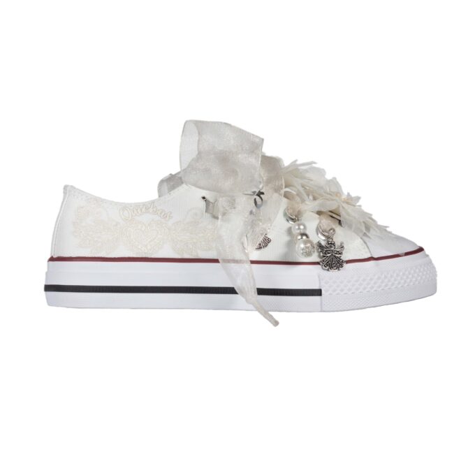 Sneaker organza con flores