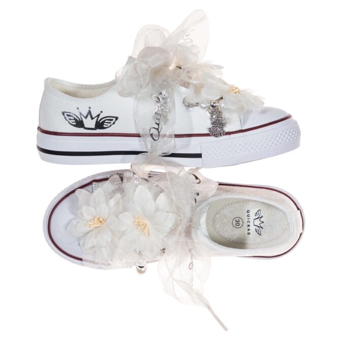 Sneaker organza con flores